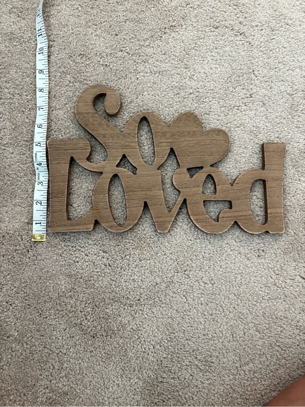 Wooden "So Loved" Wall Sign - Brown